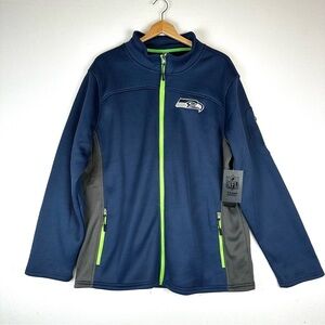 NFL Seattle Seahawks Waffle Fleece Lined Embroidered Full Zip Jacket NWT